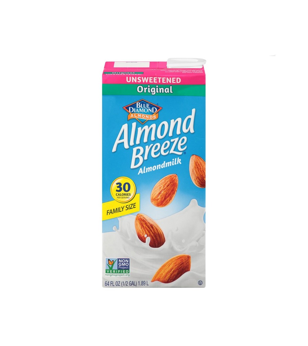 Blue Diamond Beverage Unsweet Almond Breeze Original 64 oz
