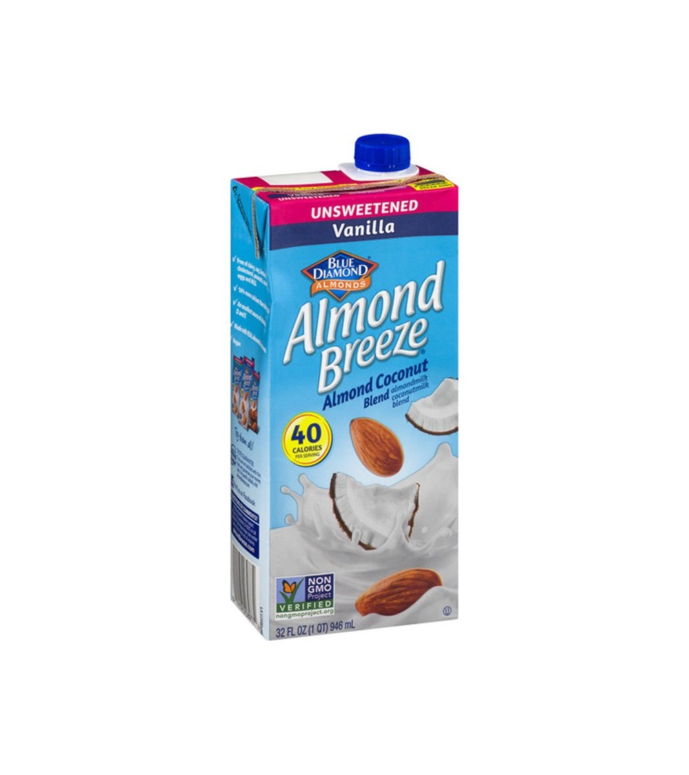 Blue Diamond Beverage Unsweet Almond Breeze Coco Original 32 oz