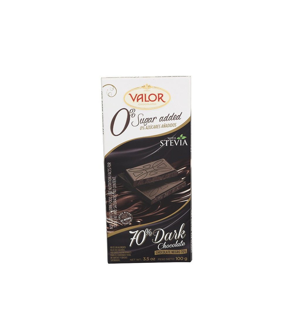Valor Bar No Sugar Added 70% Dark Chocolate 3.5 oz